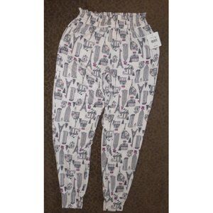 Womens Simple Pleasures TRAVEL Holiday Sleep Pants Size Sm Med Eiffel Tower NWT